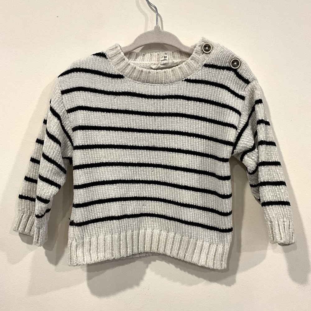 Jessica Simpson white and black striped sweater. 12 months